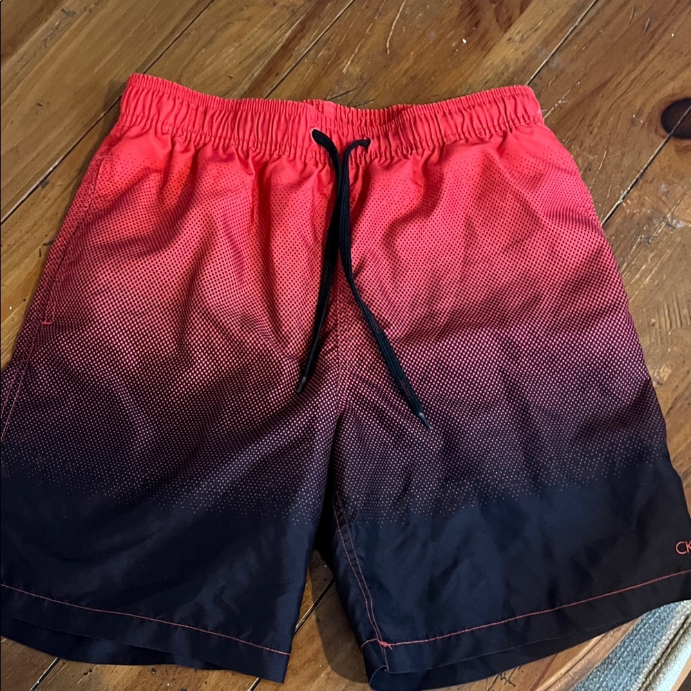 Calvin Klein Red and Black Men's Shorts